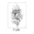 Waterproof temporary tattoo sticker design featuring traditional dragon and flower pattern. - Dragon and Flower Totem (T-126) / 150*210MM