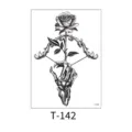 Temporary tattoo sticker gothic skeleton hand rose waterproof body art transfer sticker for men women - Bone Claw Rose Bow (T-142) / 150*210MM