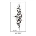 Sexy heart totem temporary tattoo sticker for lower abdomen, waist and chest body art. - 160*85mm / Black Gray Heart Totem Style (CR069)