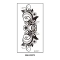 Black floral totem temporary tattoo sticker for waist, abdomen and chest, stylish art. - Black and White Floral Vine Totem Style (WM-CR071) / 160*85mm / Black
