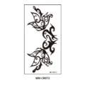 Sexy tribal heart temporary tattoo sticker for lower abdomen and chest, black line art design. - Black and White Heart Totem Style (WM-CR072) / 160*85mm / Black
