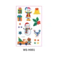 Cute Christmas temporary tattoo sheet for kids, crayon style festive cartoon stickers. - WS-H001