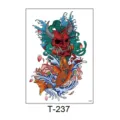 Japanese Hannya Mask And Koi Fish Temporary Tattoo Sticker Waterproof Body Art Decal - T-237 (Hannya Koi Waves Style)