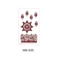 Waterproof henna temporary tattoo sticker, brown lace floral design for back of hand. - Henna Floral Lace Style (HN—035)
