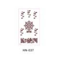 Henna temporary tattoo sticker sheet featuring brown floral and lace patterns for hand body art. - Henna Floral Lace Style (HN—037)