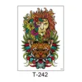 Waterproof temporary tattoo sticker for men and women, colorful lion and leopard floral arm tattoo design. - 150*210MM / Colorful Beast and Flower Style (T—242)