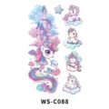 Kinder Cartoon Traum Einhorn Glitzer temporäre Tattoo Aufkleber für Party und Fest Geschenk - Kindheit Schloss Stil (WS-C088)