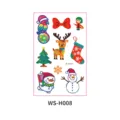 Christmas temporary tattoos for kids cute cartoon crayon hand-drawn sticker sheet holiday decor - WS-H008