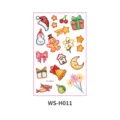 Kids Christmas Crayon Cartoon Temporary Tattoo Stickers Cute Holiday Party Decals - WS-H011