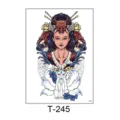 Waterproof temporary tattoo sticker for men and women, Japanese geisha and fox design. - 150*210MM / Japanese Geisha Nine-Tailed Fox Tiger Style (T—245)