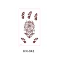 Brown red floral henna temporary tattoo sticker featuring rose vine and leaf design variant - Henna Floral Lace Style (HN—041)