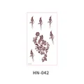 Brown floral henna temporary tattoo sticker featuring delicate floral lace hand art - Henna Floral Lace Style (HN—042)