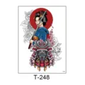 Japanese geisha samurai temporary tattoo sticker waterproof body art waterproof arm - 150*210MM / Japanese Geisha Samurai Sakura Rose Style (T—248)