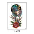 Waterproof temporary tattoo sticker featuring geisha and rose design for body arm art. - 150*210MM / Geisha Bird Headpiece Swallow Red Rose Style (T—249)