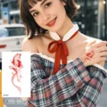 Red butterfly tattoo sticker, waterproof temporary body art sticker for women and girls. - Exquisite Butterfly Style (HD-007)