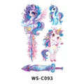 Kinder Cartoon verträumte Einhorn Glitzer temporäre Tattoo Aufkleber Party Geschenk Bogen - Fantasie Schwert Stil (WS-C093)