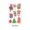 Kids Christmas Cartoon Crayon Tattoo Sticker Variant - Festive Holiday Cute Animal Design - WS-H019