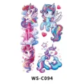 Kinder Cartoon Einhorn Temporäre Tattoos Bunte Party Süße Aufkleber WS-C094 Design - Bunte Wolken Stil (WS-C094)