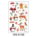 Cute Christmas cartoon temporary tattoo sticker sheet for kids holiday party decoration. - Christmas Penguin Gingerbread Style (WS-K106) / 120*76cm