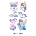 Niedliche Cartoon Einhorn temporäre Tattoo Aufkleber für Kinder Party Geschenke Dekoration. - UFO Sterne Stil (WS-C096)