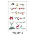 Christmas temporary tattoos sheet cute cartoon hand drawn holiday stickers for kids decor - Christmas Reindeer Bell Style (WS-K116) / 120*76cm