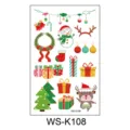 Christmas cartoon temporary tattoo sticker sheet cute kids holiday party decoration supplies - Christmas Snowman Forest Style (WS-K108) / 120*76cm