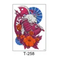 Temporary tattoo sticker samurai bear waterproof body art arm transfer tattoo design T-258. - T-258 (Samurai Bear Fan Style)