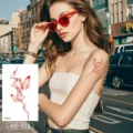 Retro red butterfly tattoo sticker, aesthetic body art temporary sticker for women and girls. - Red Butterfly Style(HD-012)