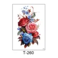 Waterproof temporary tattoo sticker with colorful rose bouquet design for body art decoration. - T-260 (Colorful Rose Bouquet Style)