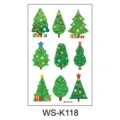 Cute cartoon Christmas tree temporary tattoo stickers sheet for kids holiday party decoration. - Christmas Tree Collection Style (WS-K118) / 120*76cm
