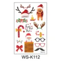 Cute cartoon Christmas tattoo stickers for kids, waterproof temporary body art transfer. - Santa Claus Accessories Style (WS-K112) / 120*76cm
