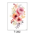 Waterproof temporary tattoo sticker with beautiful watercolor floral design, perfect for women and men. - T-262 (Watercolor Floral Rose Style) / 150*210MM