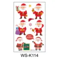 Cute Christmas temporary tattoo stickers for kids, Santa Claus cartoon waterproof body art decal. - Various Santa Claus Style (WS-K114) / 120*76cm