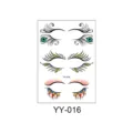 Autocollant de tatouage de cils temporaire imperméable, sticker eyeliner réaliste pour maquillage. - Style 16 (YY-016) / 150x105mm