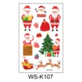 Christmas cartoon temporary tattoo sticker set for kids, cute Santa Claus reindeer holiday decor. - Christmas Cartoon Style (WS-K107) / 120*76cm