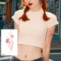 Red butterfly temporary tattoo sticker sexy arm body art decal for women and girls SKU - Red Butterfly Heart Style (HD-016)