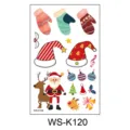Kids Christmas temporary tattoo sheet cute cartoon Santa reindeer stickers for party gifts - Christmas Cartoon Style (WS-K120) / 120*76cm