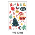 Cartoon Christmas tattoo sticker variant, cute crayon hand-drawn holiday decor sheet for kids - Christmas Cartoon Style (WS-K105) / 120*76cm