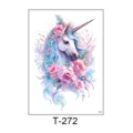 Unicorn rose temporary tattoo sticker waterproof body art waterproof design for men women - Unicorn Rose Style (T-272) / 150*210MM