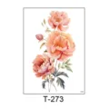 Waterproof temporary tattoo sticker featuring elegant pink peony flowers design for body art. - Pink Peony Style (T-273) / 150*210MM