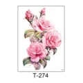 Pink rose temporary tattoo sticker floral body art waterproof long lasting skin decal - Pink Rose Style (T-274) / 150*210MM