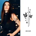 Vintage butterfly temporary tattoo sticker ins style sexy body art for women and teens - Dark Butterfly Style (HD-025)