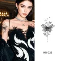 Black butterfly temporary tattoo sticker minimalist vintage body art transfer design - Dark Butterfly Style (HD-026)