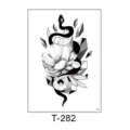 Waterproof temporary tattoo sticker for men and women featuring snake and flower design. - Snake and Geometric Floral Pattern (T-282) / 150*210MM