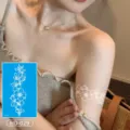 Temporary white flower tattoo sticker, waterproof floral body art design for women and girls. - White Plant Floral Style (HD-029)
