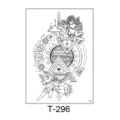 Temporary tattoo sticker sheet featuring celestial planets, angels and geometric design. - T-296 (Angel Celestial Geometric Style) / 150*210MM