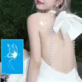 White butterfly tattoo sticker, retro ins style sexy body sticker variant for women. - White Butterfly Style (HD-031)