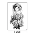 Waterproof temporary tattoo sticker with geisha and rose design for men and women arm art. - T-298 (Geisha Rose Totem Style) / 150*210MM