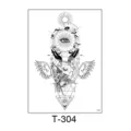 Temporary waterproof tattoo sticker with mystical wolf, eye and geometric design for men women. - All-seeing Eye Wolf Head Geometric Style (T-304) / 150*210MM