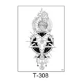 Temporary tattoo sticker black geometric goat skull occult waterproof body art design T-308 - Ram Skull Pentagram Style (T-308) / 150*210MM